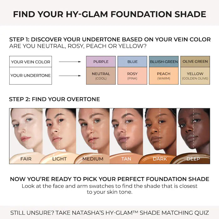 NATASHA DENONA Hy-Glam Foundation Hydrating & Blurring Luminous Longwear Serum Foundation Shade: YP3 - Light Yellow 30ml
