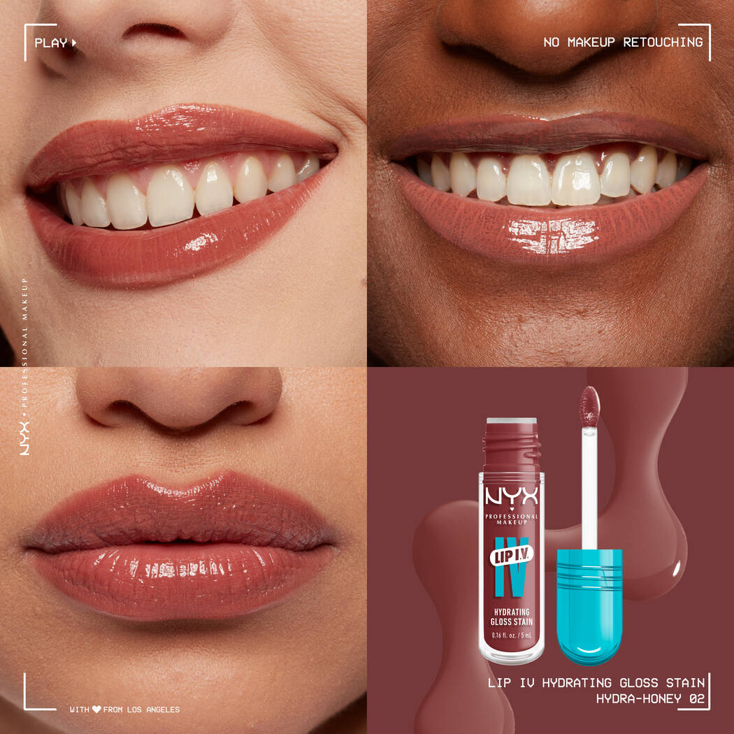 NYX Professional Makeup Lip I.V. Hydrating Lip Gloss Stain – Shade 02 - Hydra Honey - The Powder Room