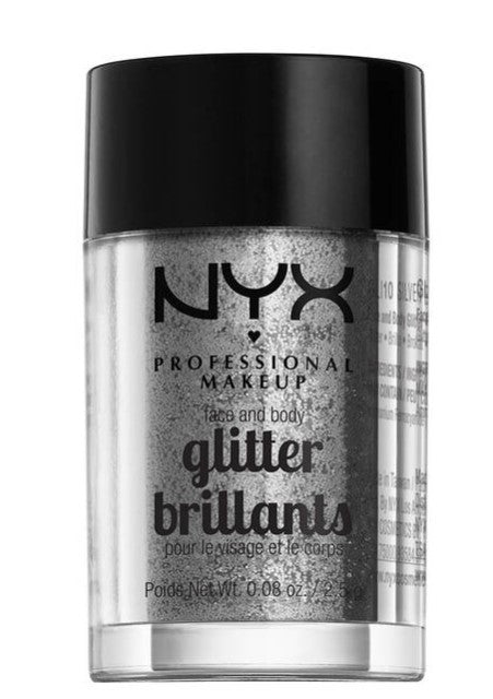 NYX Face & Body Glitter - Silver - Loose Glitters - The Powder Room