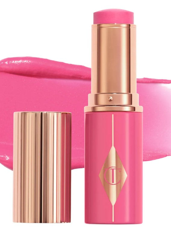 Charlotte Tilbury Unreal Lip + Cheek Glow Blush Stick with Hyaluronic Acid - Shade: Pinky Glow - The Powder Room