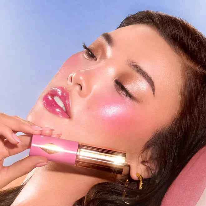 Charlotte Tilbury Unreal Lip + Cheek Glow Blush Stick with Hyaluronic Acid - Shade: Pretty Glow- The Powder Room