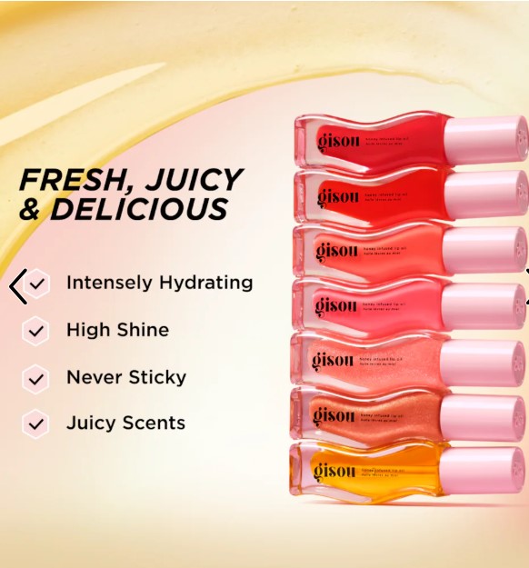 Gisou Honey Infused Lip Oil - Bee-llini Peach - The Powder Room