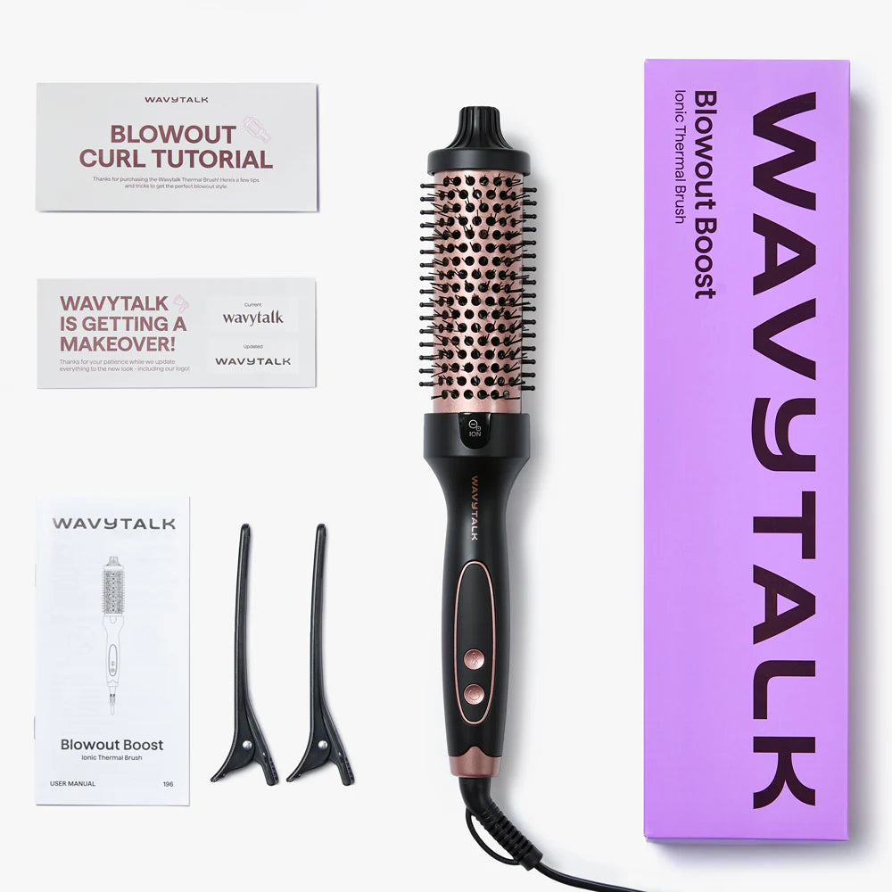 Wavytalk Blowout Boost Ionic Thermal Brush – 1.5 Inches Rosegold