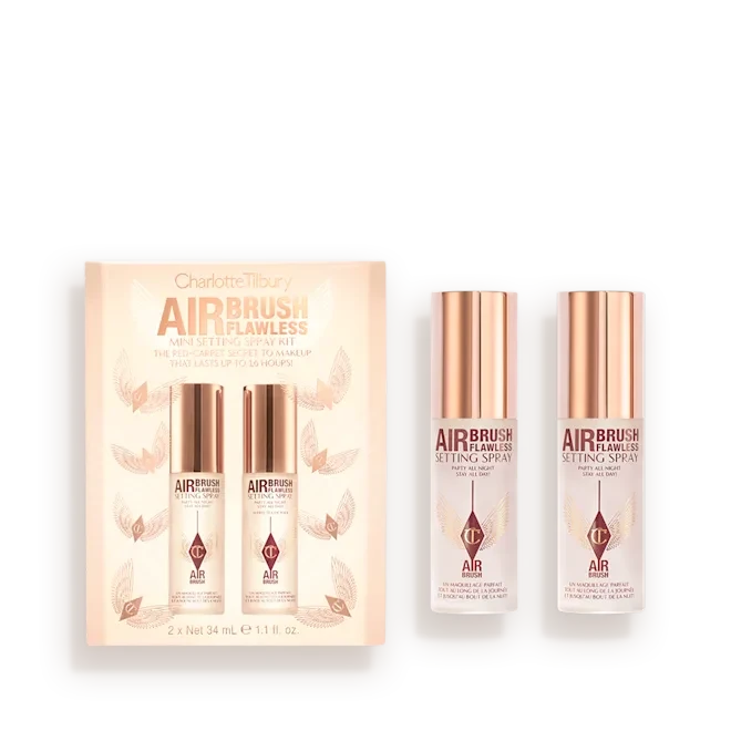 Charlotte Tilbury Airbrush Flawless Mini Setting Spray Kit travel size makeup setting spray