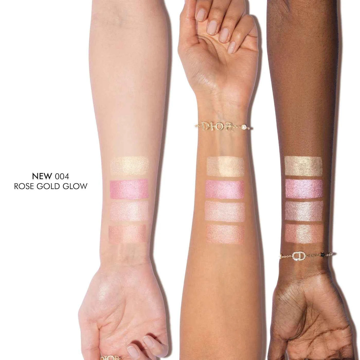 Dior highlighter palette Rose Gold Glow swatches