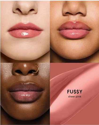 Fenty Beauty Gloss Bomb Heat FU$$Y sheer pink lip plumper wet look shine shea butter vitamin E cruelty free