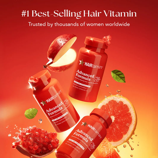 Hairtamin Advanced Formula hair growth supplement 5000 mcg biotin vegan capsules 30 count