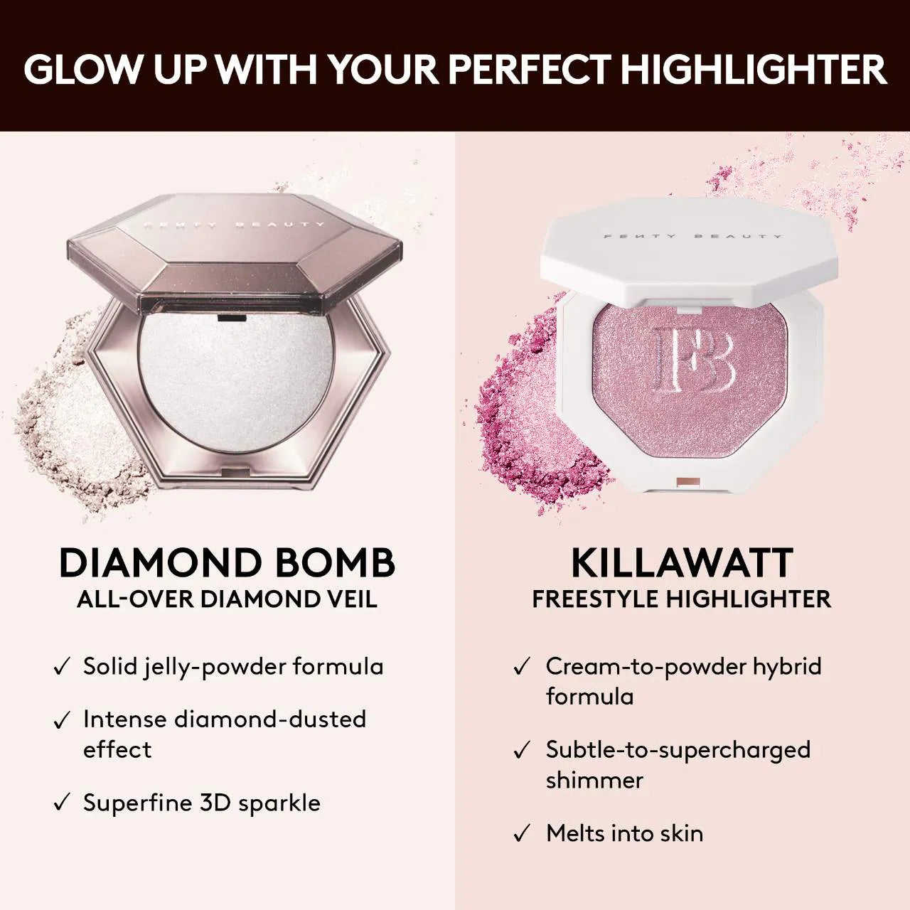 Fenty Beauty Diamond Bomb How Many Carats glitter highlighter