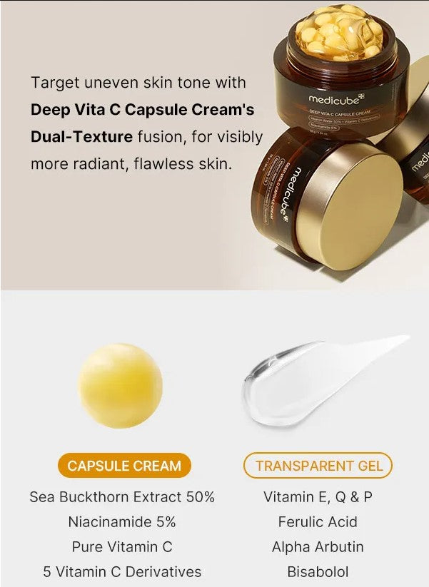 Medicube Deep Vita C Capsule Cream - 55g - The Powder Room
