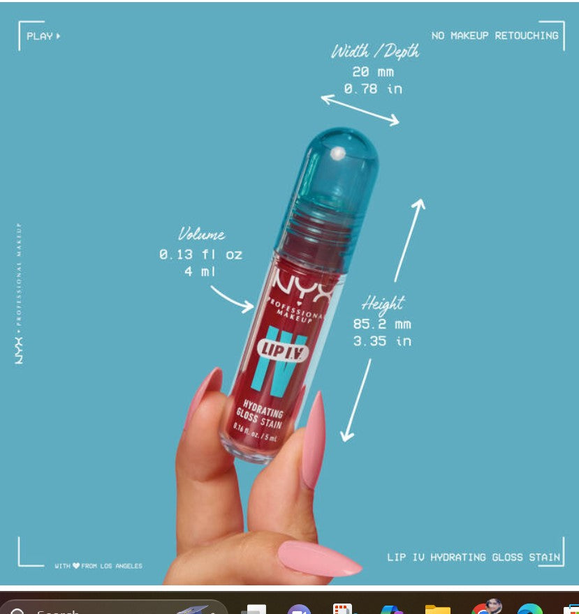 NYX Professional Makeup Lip I.V. Hydrating Lip Gloss Stain – Shade 02 - Hydra Honey - The Powder Room