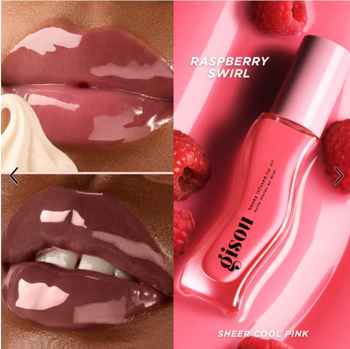 Gisou Honey Infused Lip Oil - Raspberry Swirl - The Powder Room