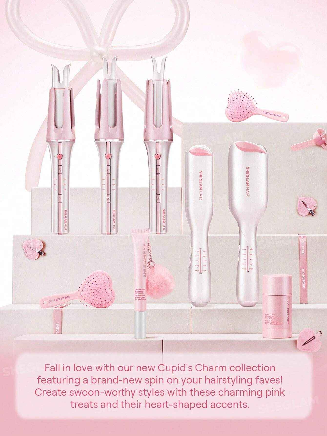 SHEGLAM Cupid’s Charm Automatic Hair Curler 32mm – Baby Pink (EU Plug) | Original in Pakistan