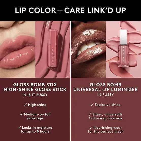 Fenty Beauty Gloss Bomb Stix High-Shine Gloss Stick - Shade: High'biscus - The Powder Room (Copy)