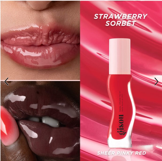 Gisou Honey Infused Lip Oil - Strawberry Sorbet - The Powder Room