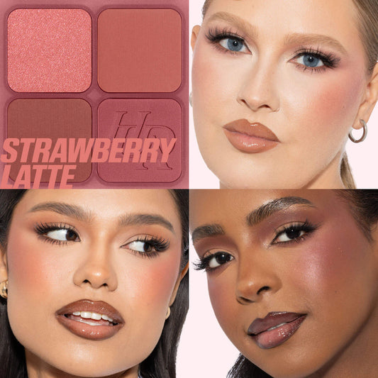 Huda Beauty Blush Filter Blurring Blushlighters Palette Strawberry Latte blush and highlighter palette