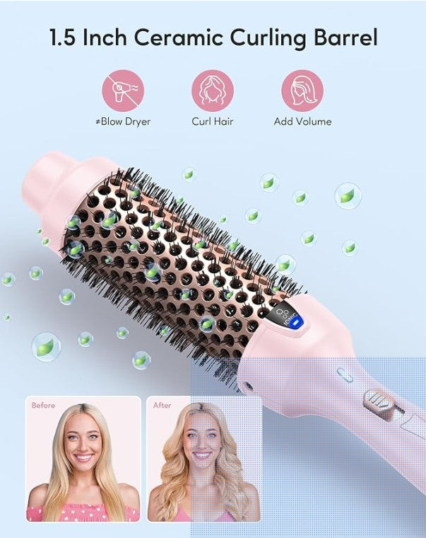 Wavytalk Thermal Brush, Blowout Express 1.5 Inch Negative Ion Thermal Round Brush -Pink - The Powder Room