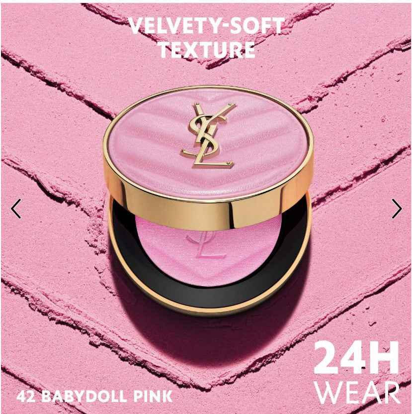 YSL Yves Saint Laurent Make Me Blush 24H Buildable Powder Blush - Shade - 42 Babydoll Pink - The Powder Room
