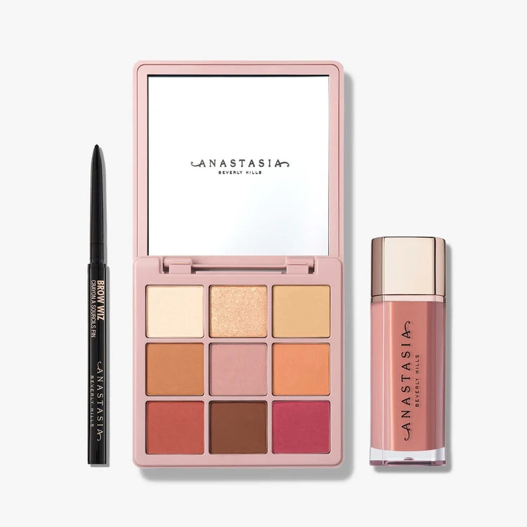 Anastasia Beverly Hills Mini Modern Renaissance Kit eyeshadow palette Brow Wiz Lip Velvet Softy glam trio brows eyes lips