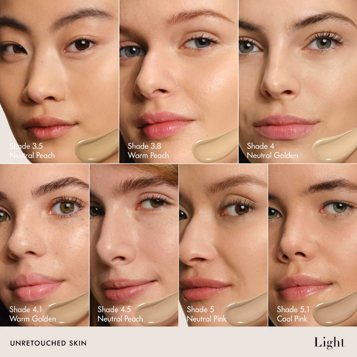 Giorgio Armani Luminous Silk Natural Glow Blurring Liquid Foundation shade 5.1 Light to Medium Pink cool rosy undertone 24 hour wear natural glow finish