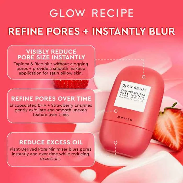 Glow Recipe Strawberry BHA Pore-Smooth Blur Drops - The Powder Room