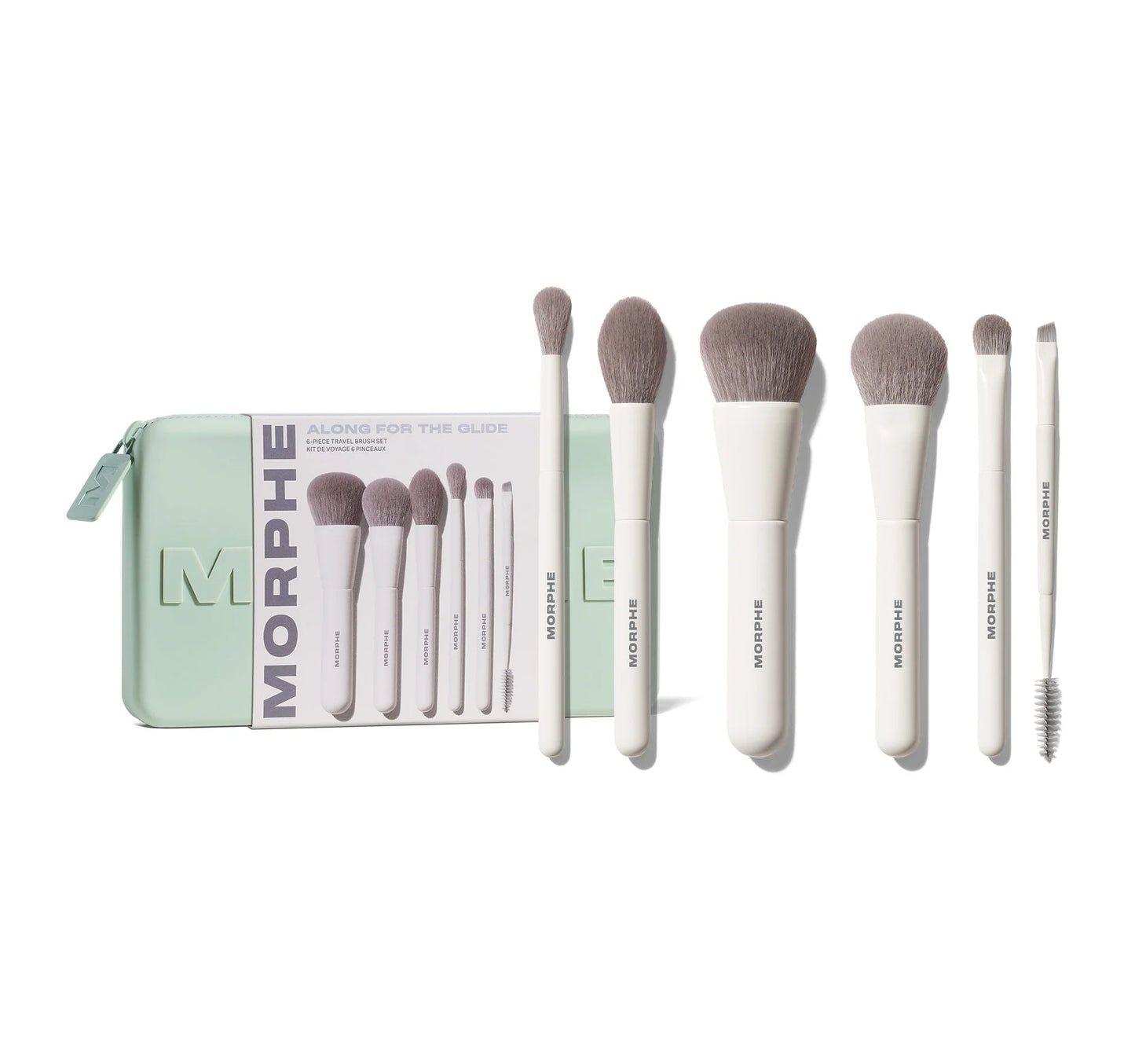 Morphe Along for the Glide 6-Piece Travel Brush Set travel makeup brushes
