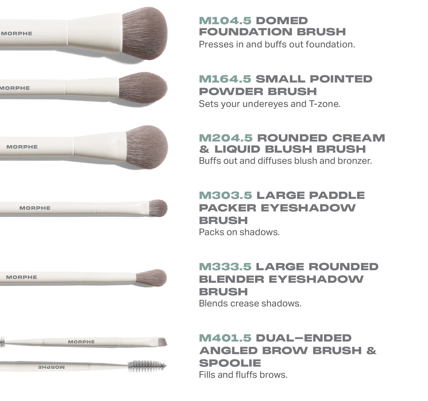 Morphe Along for the Glide 6-Piece Travel Brush Set travel makeup brushes
