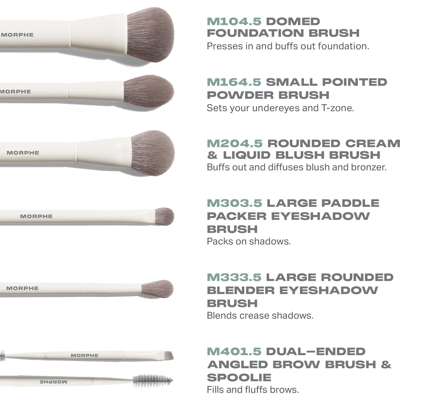 Morphe Along for the Glide 6-Piece Travel Brush Set travel makeup brushes
