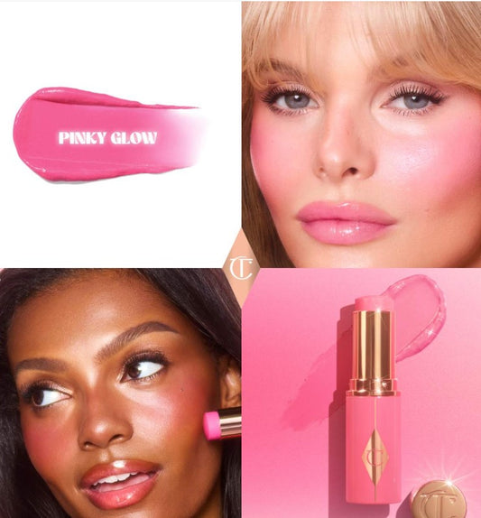 Charlotte Tilbury Unreal Lip + Cheek Glow Blush Stick with Hyaluronic Acid - Shade: Pinky Glow - The Powder Room