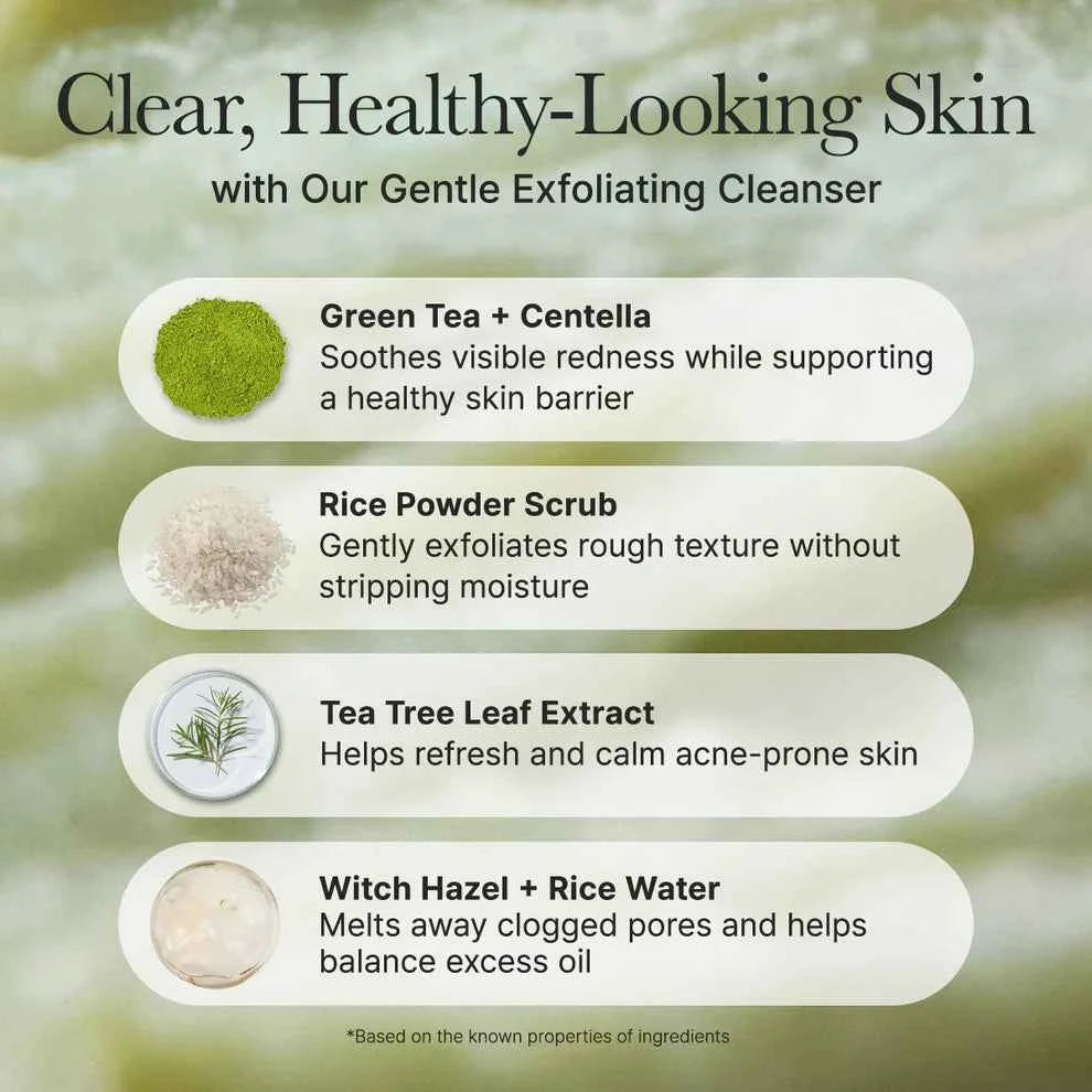 Arencia Fresh Green Rice Mochi Cleanser, Gentle Daily Cleanser for Acne-Prone Skin - The Powder Room