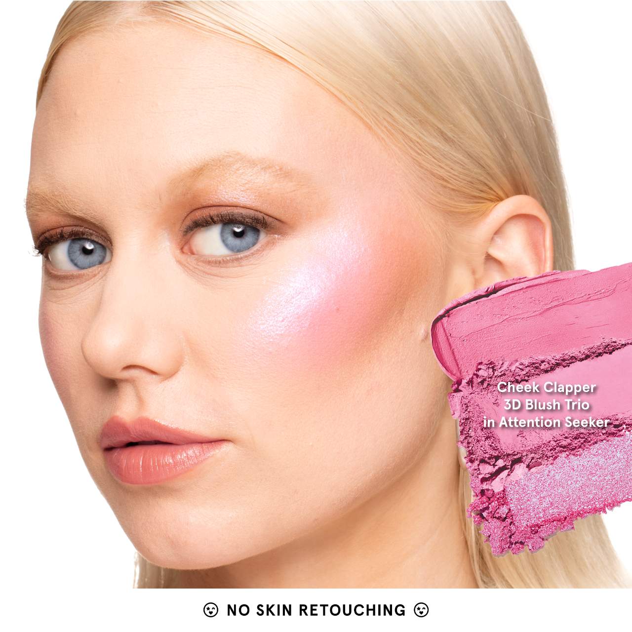 ONE SIZE Cheek Clapper 3D Blush Trio Palette Attention Seeker pink blush trio