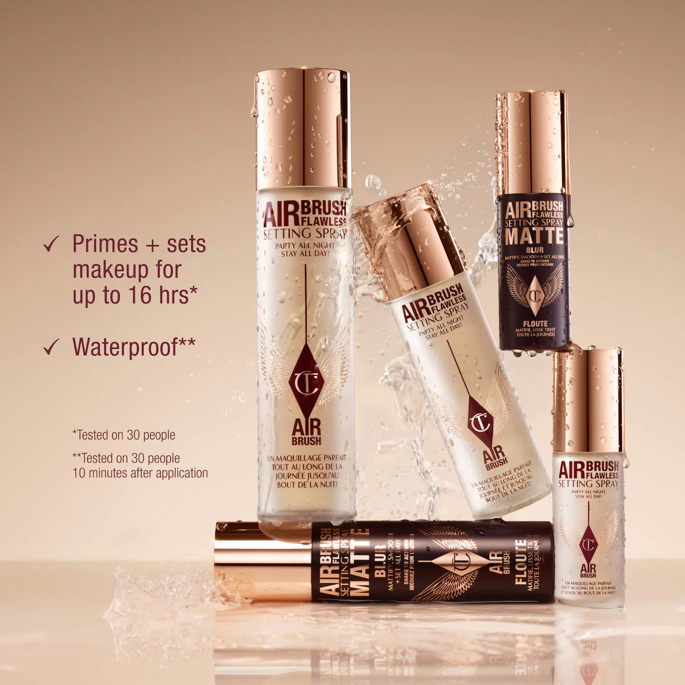 Charlotte Tilbury Airbrush Flawless Matte Blurring & Waterproof Setting Spray 100ml - (BOX had stain/mark on it during shipping)