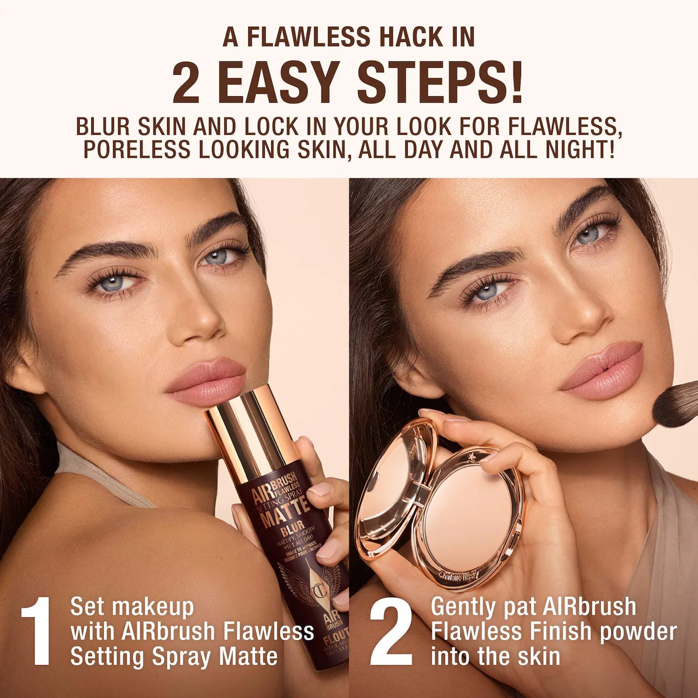 Charlotte Tilbury Airbrush Flawless Matte Blurring & Waterproof Setting Spray 100ml - (BOX had stain/mark on it during shipping)