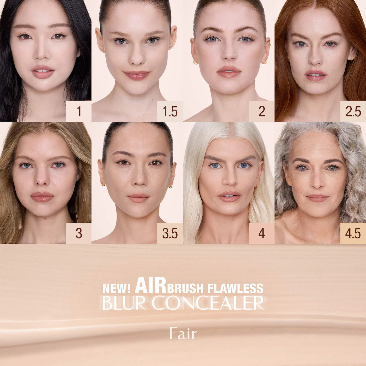 Charlotte Tilbury Airbrush Flawless Crease-Proof Long-Wear Blur Concealer with Hyaluronic Acid – Color: 4 Fair-Medium