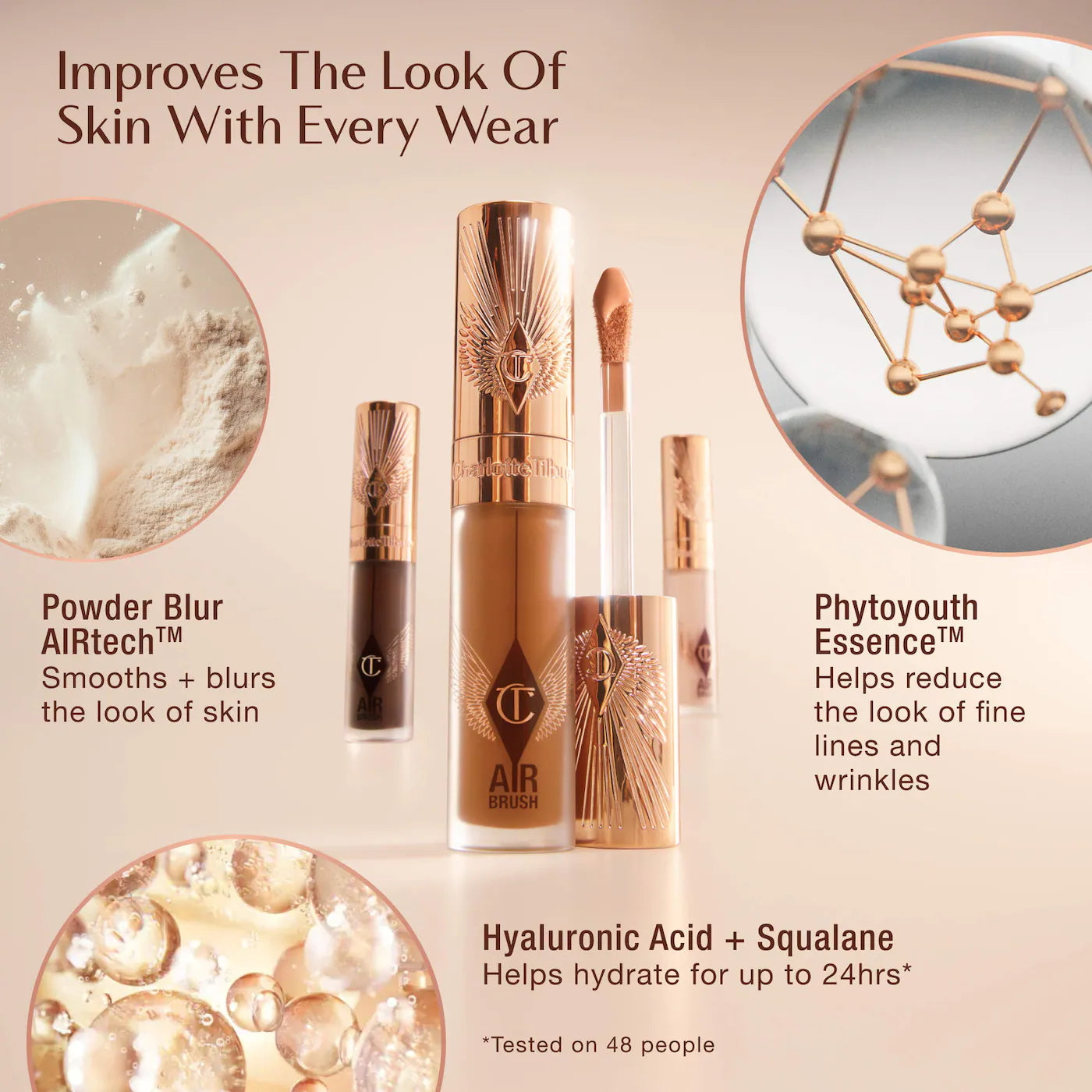 Charlotte Tilbury Airbrush Flawless Crease-Proof Long-Wear Blur Concealer with Hyaluronic Acid – Color: 4 Fair-Medium