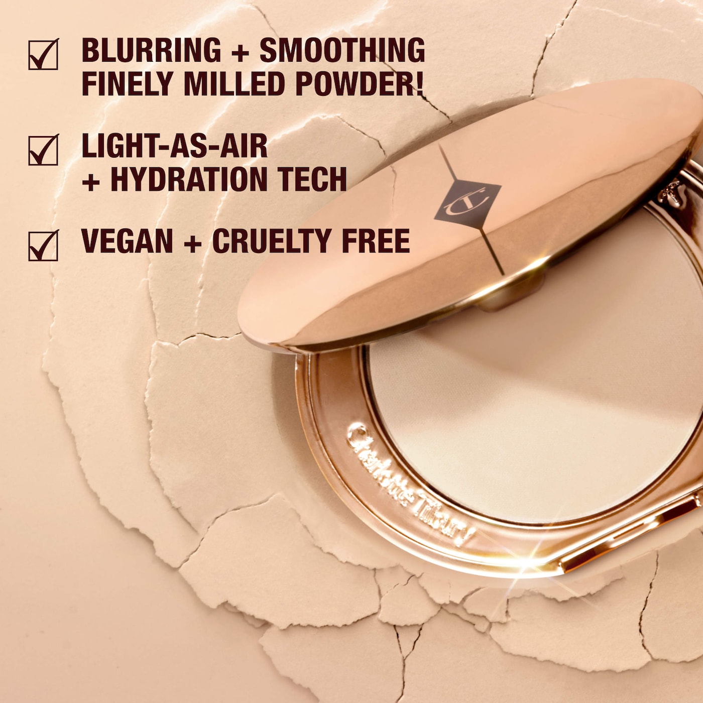 Charlotte Tilbury travel size compact powder packaging