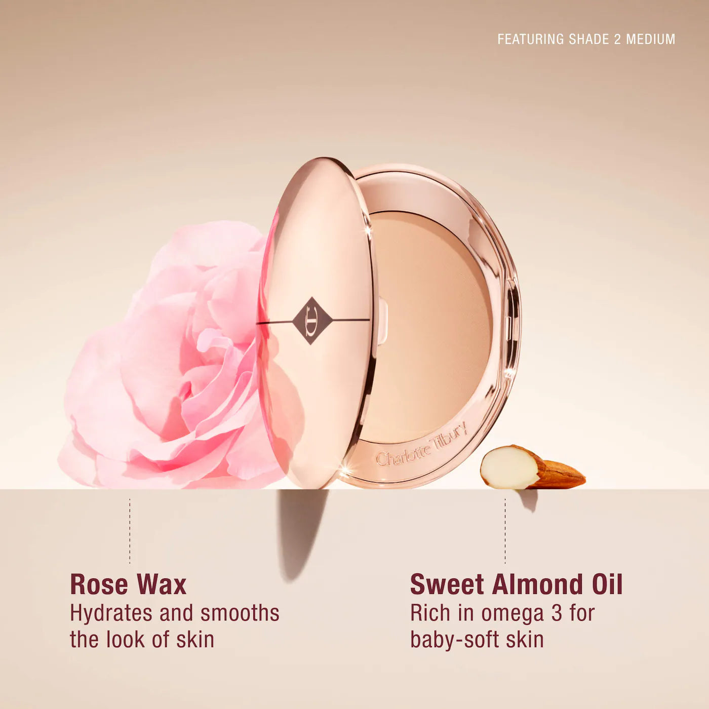 Charlotte Tilbury Airbrush Flawless Finish Travel Size Powder – Medium 2 (3.4g)