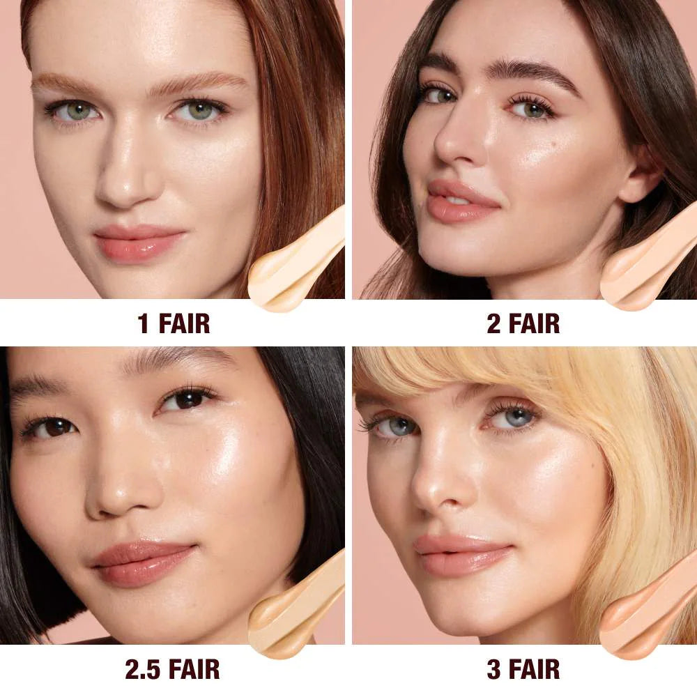 Charlotte Tilbury Hollywood Flawless Filter shade 1 Fair neutral beige glow booster primer highlighter sheer tint porcelain flower extract blurring powders
