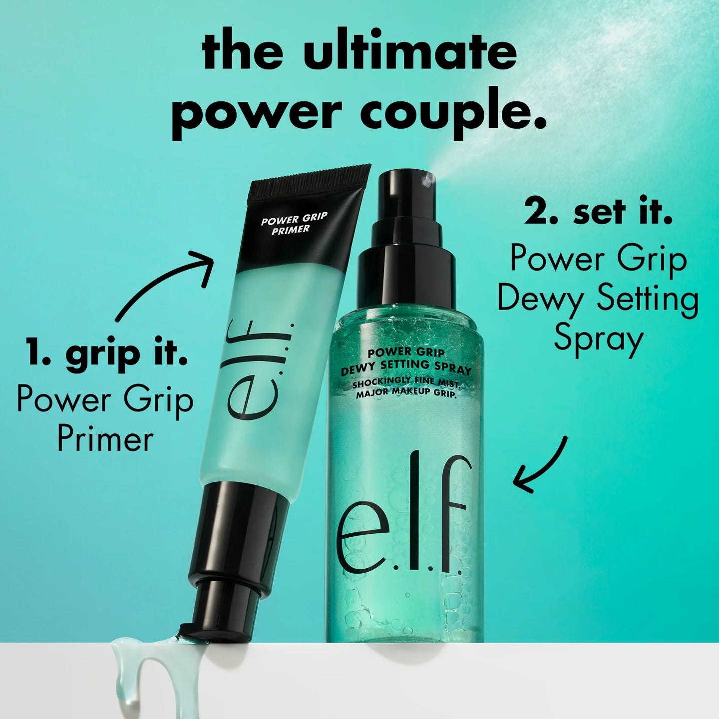e.l.f. Power Grip Dewy Setting Spray gripping dewy makeup setting spray radiant glass skin finish