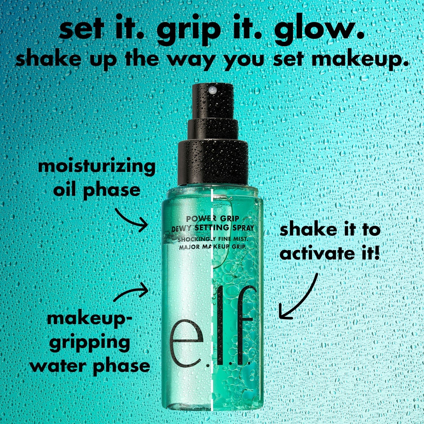e.l.f. Power Grip Dewy Setting Spray gripping dewy makeup setting spray radiant glass skin finish