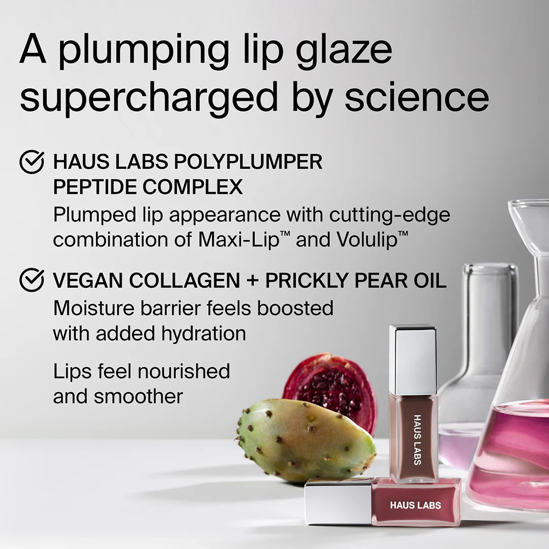 HAUS LABS BY LADY GAGA PhD Hybrid Lip Glaze Plumping Gloss - Guava, soft warm pink (full size) - The Powder Room