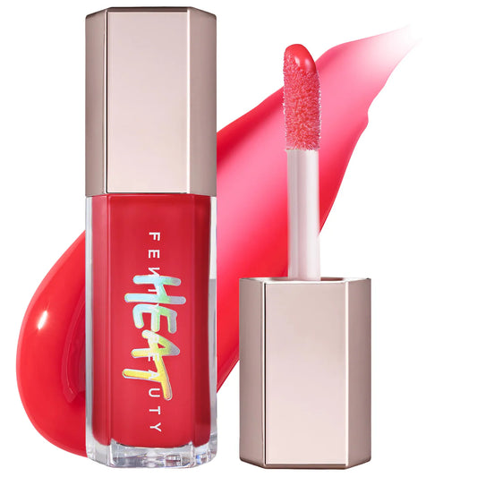 Fenty Beauty Gloss Bomb Heat Hot Cherry sheer red lip plumper wet look shine shea butter vitamin E cruelty free