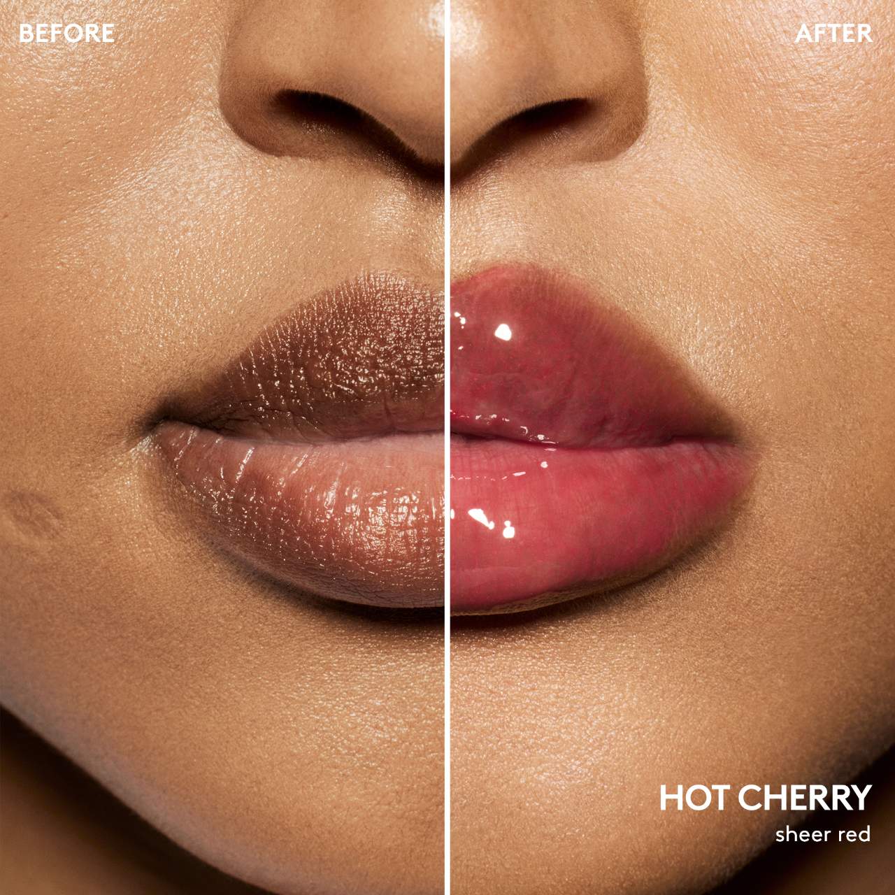 Fenty Beauty Gloss Bomb Heat Hot Cherry sheer red lip plumper wet look shine shea butter vitamin E cruelty free