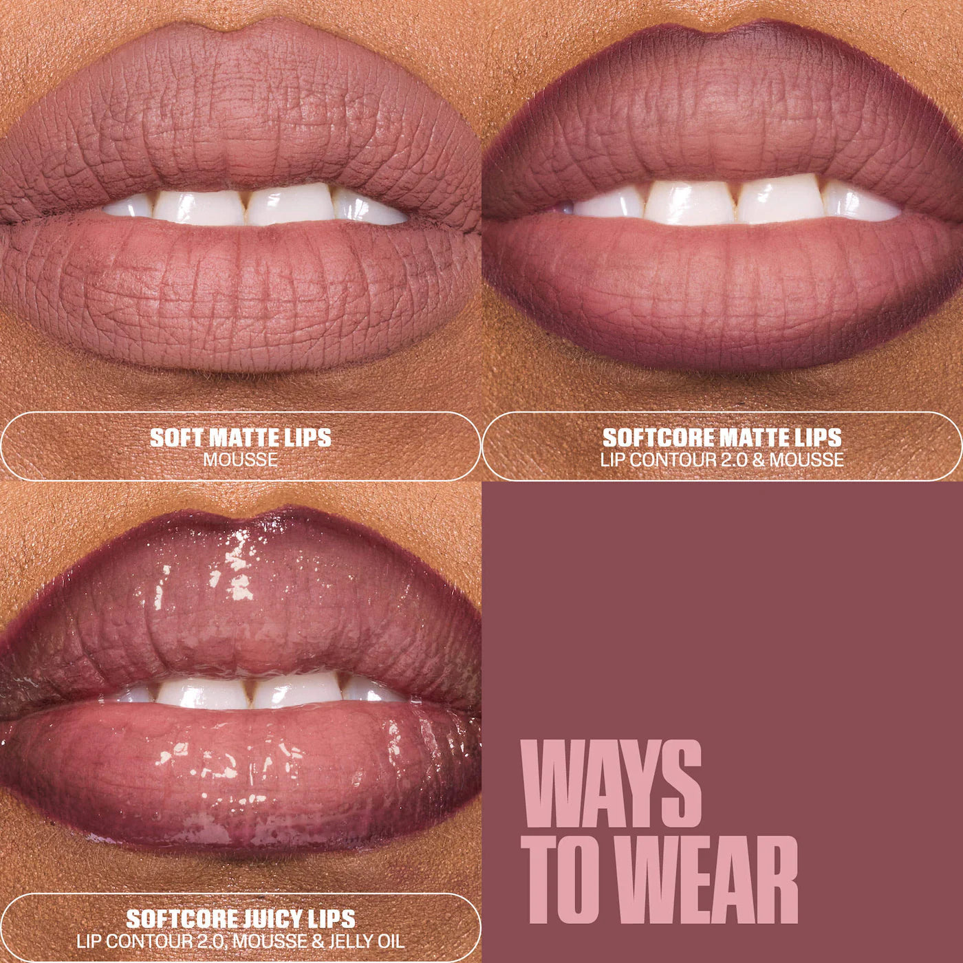 HUDA BEAUTY Liquid Matte Mousse Soft Blur Lip Cream Bombshell Pinky Brown pinky brown nude matte lip