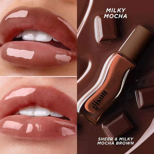 Gisou Honey Infused Hydrating Lip Oil – Milky Mocha (Milky Mocha Brown) 8ml