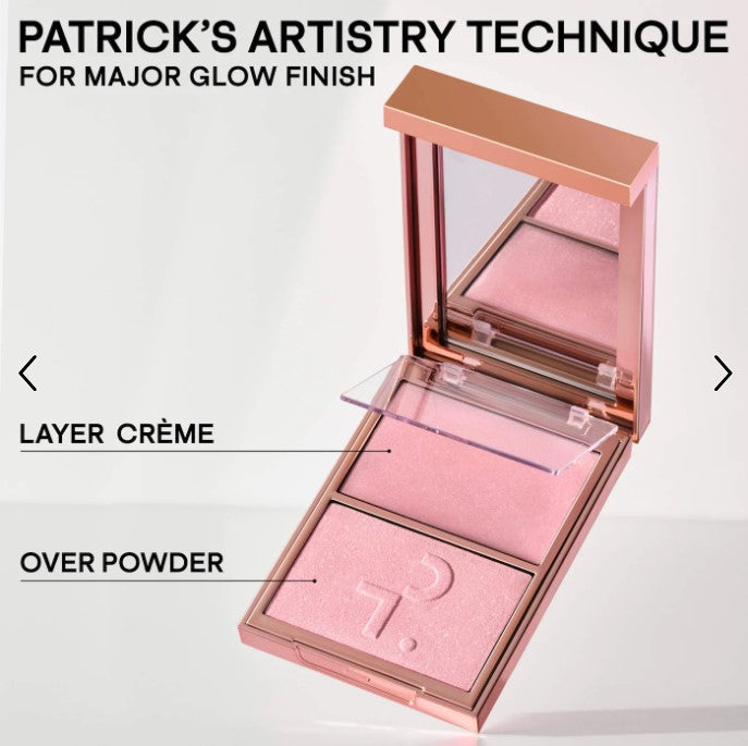 Patrick Ta Major Glow Crème & Powder Light Reflecting Highlighter - Shade: My Love - The Powder Room