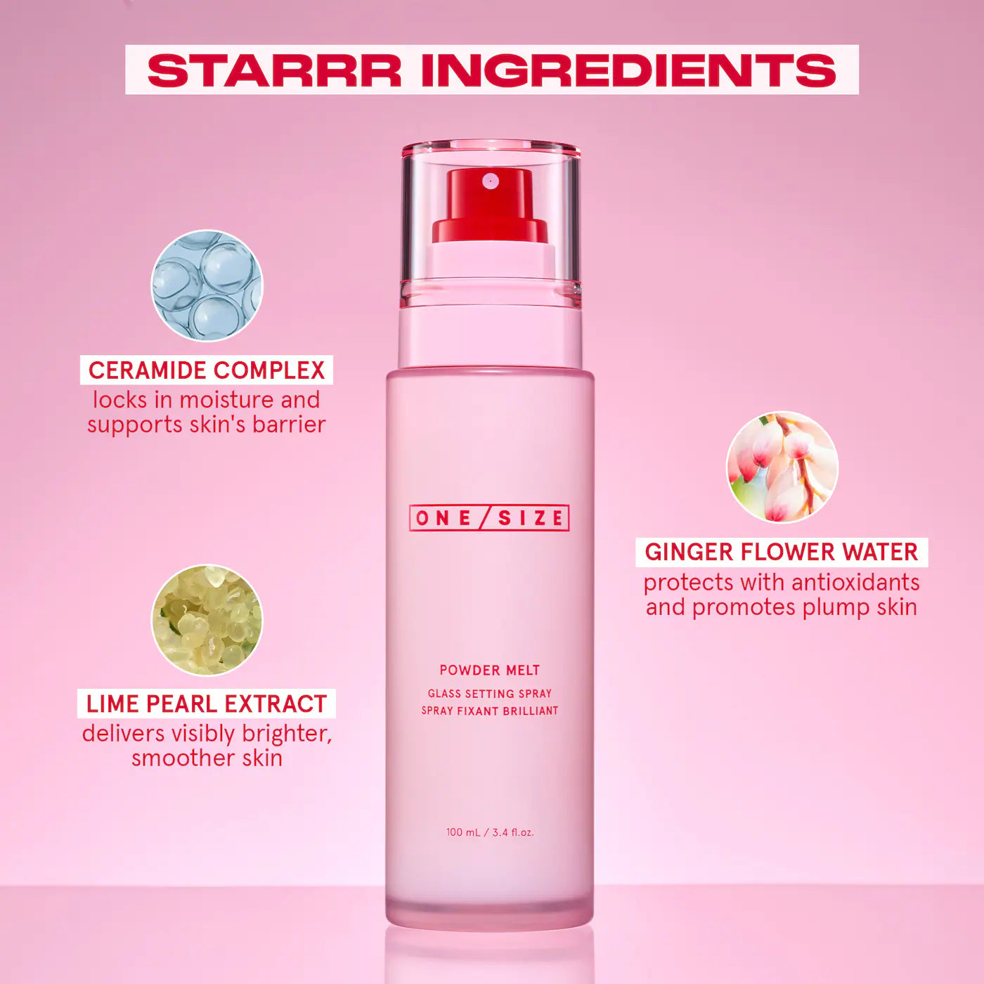 ONE/SIZE by Patrick Starrr Powder Melt Glass Setting Spray glass skin makeup setting spray