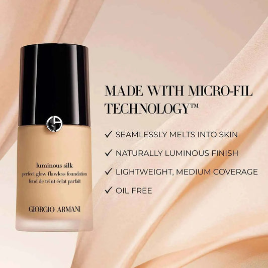 Giorgio Armani Beauty Luminous Silk Perfect Glow Flawless Oil-Free Foundation Shade: 5 - The Powder Room