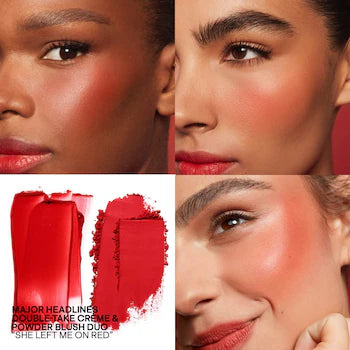 Patrick Ta She Major Headlines Double-Take Crème & Powder Blush Duo - She Left Me On Red - The Powder Room