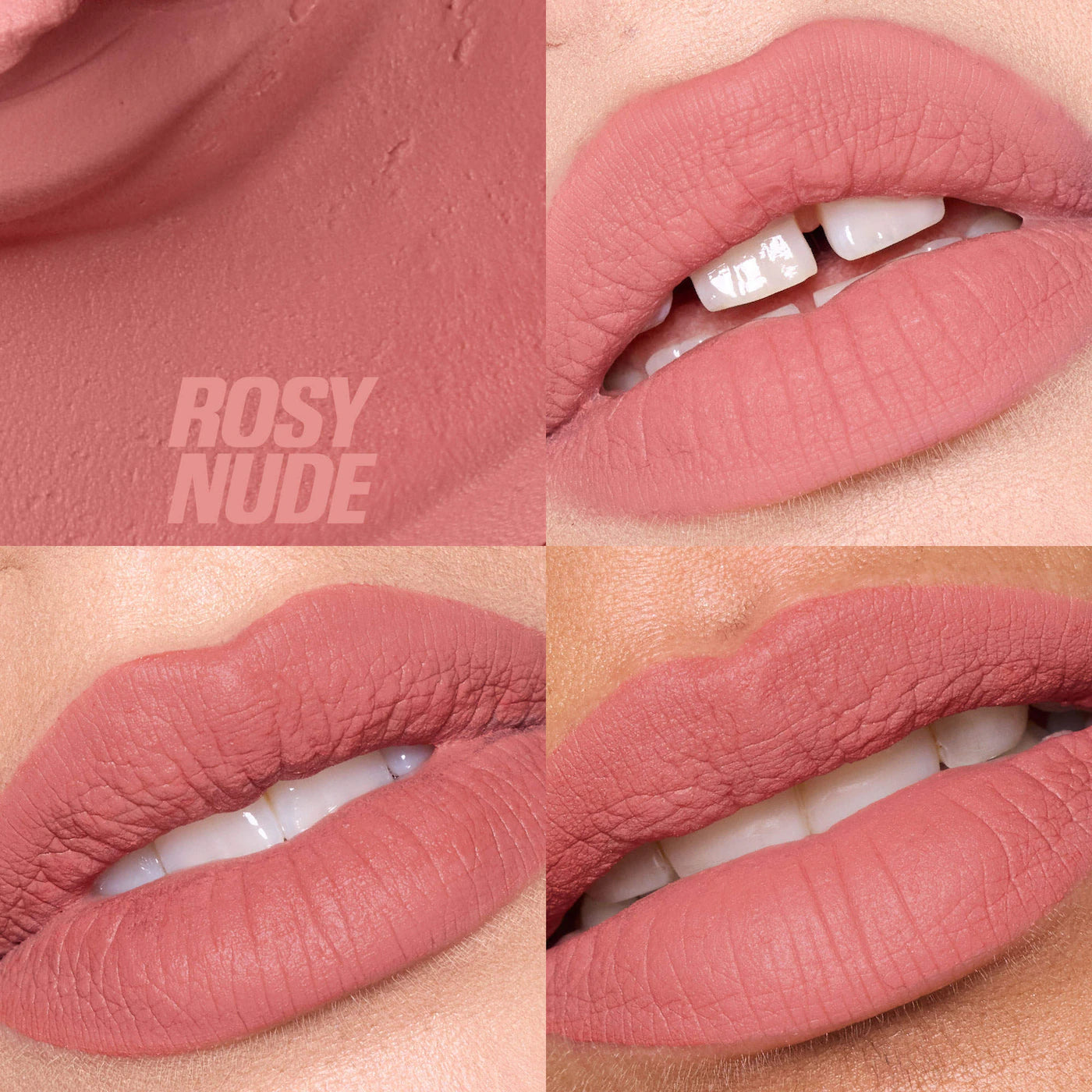 HUDA BEAUTY Liquid Matte Mousse Soft Blur Lip Cream Rosy Nude rustic rose nude matte lip
