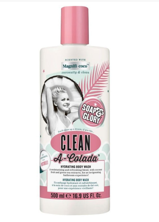 Soap & Glory Clean A-Colada Hydrating Body Wash – 500Ml - The Powder Room
